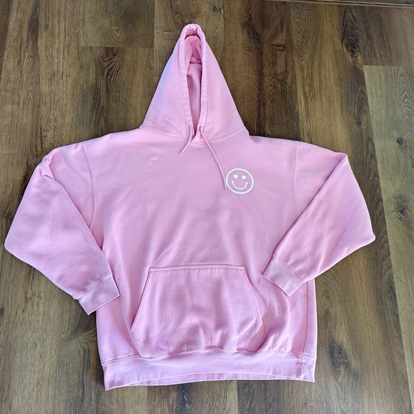 You Are Loved Valentine Pink Smiley Face Hoodie Sweatshirt by The Shop Forward - Picture 6 of 10